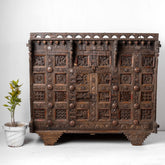 Hand carved Furniture Antique Solid Wood Damchiya Dowry Chest